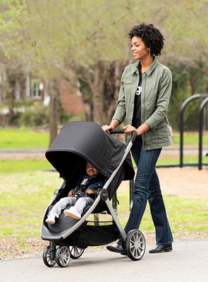 Britax B-Lively - mom pushing stroller