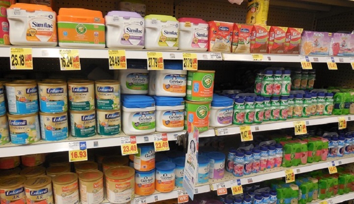 Shelves of Infant Formulas