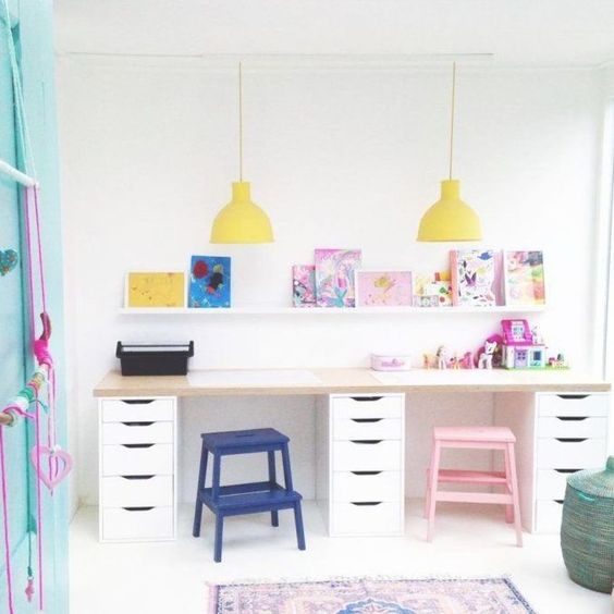 create a kids workspace: double kids desk